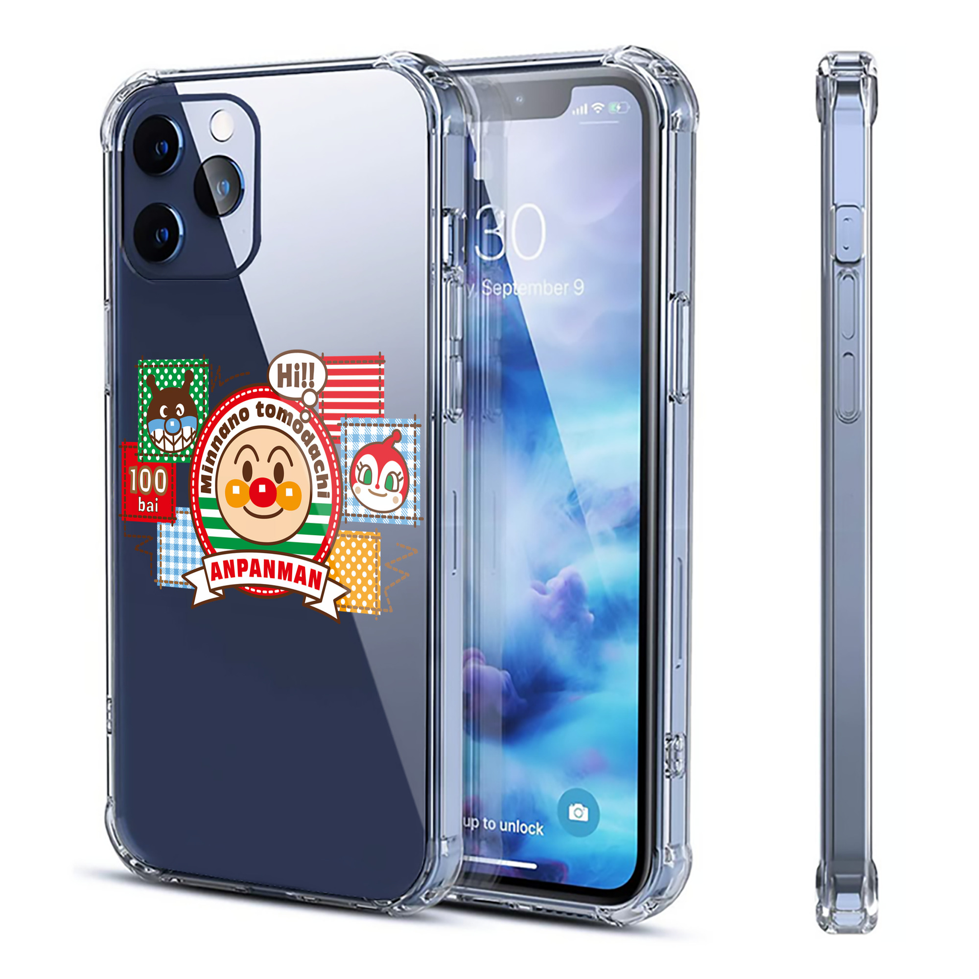 （画像用） アンパンマン Anpanman 【iPhone 12シリーズ対応】透明スマホケース（クリアソフトケース）